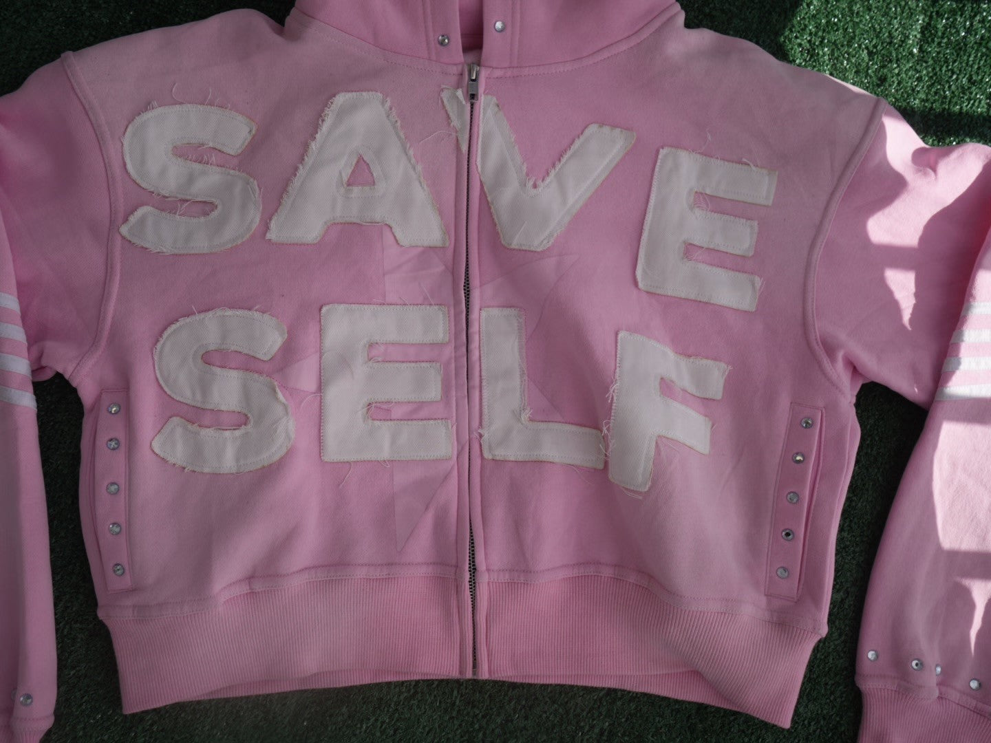 (Pre-order) Save Self Cropped Hoodie Set Pink